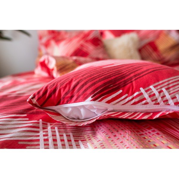 Červené bavlněné povlečení na jednolůžko 140x200 cm LP Dita Red – Cotton House-image-1