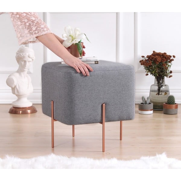 Šedý taburet Copper – Artie-image-3