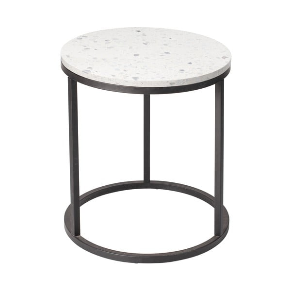 Odkládací stolek s kamennou deskou RGE Bianco, ø 50 cm