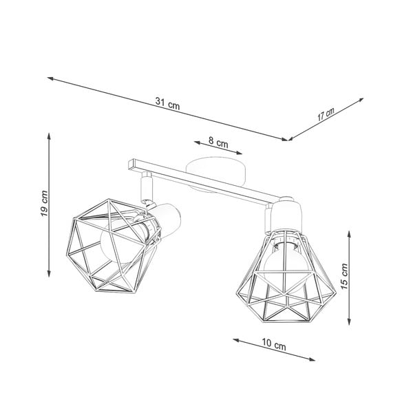 Černé stropní svítidlo ø 10 cm Varpu – Sollux-image-4