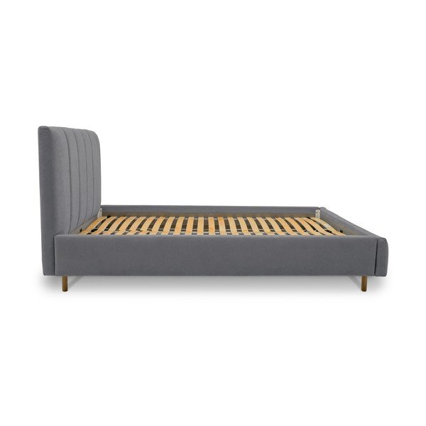 Šedá čalouněná dvoulůžková postel s roštem 180x200 cm Zee – Scandic-image-3