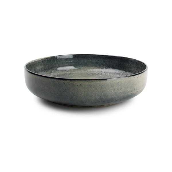 Zelený/šedý servírovací talíř z kameniny ø 28 cm Meridian – Salt&Pepper