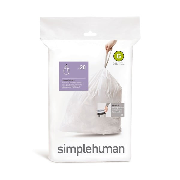 Stahovací pytle na odpadky v sadě 20 ks 30 l G – simplehuman