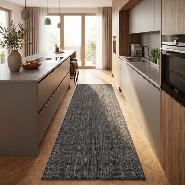 Černý vnitřní a venkovní běhoun 80x250 cm Mira 1450 – Ayyildiz Carpets-image-1