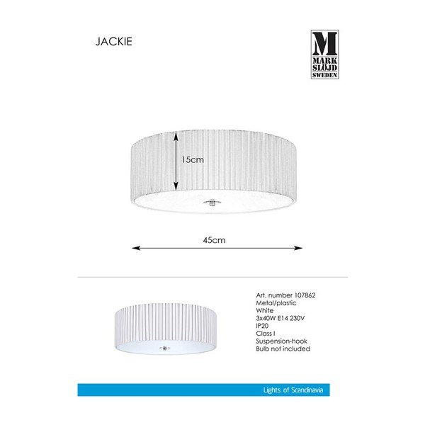 Bílé stropní svítidlo Markslöjd Jackie Plafond 3L, ⌀ 45 cm-image-1