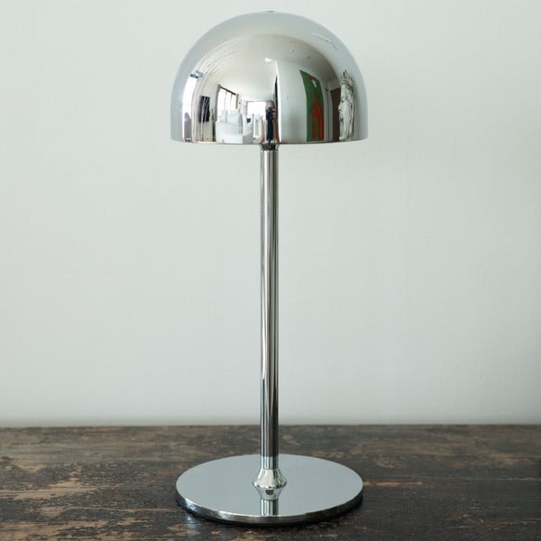 LED stolní lampa na dálkové ovládání ve stříbrné barvě s kovovým stínidlem (výška 30 cm) Tim – Sirius-image-1