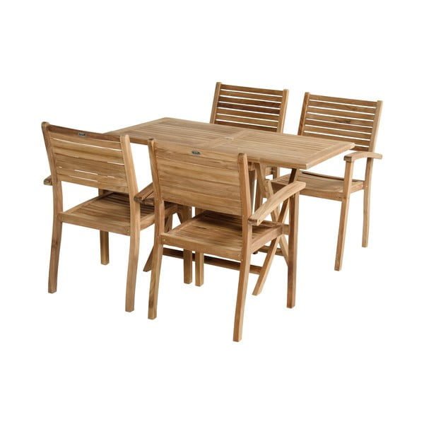 Dřevěná zahradní židle v přírodní barvě Sunderland – Hartman-image-4