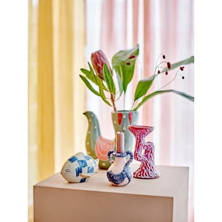 Zelená ručně malovaná váza z kameniny (výška 19 cm) Trudy – Bloomingville
