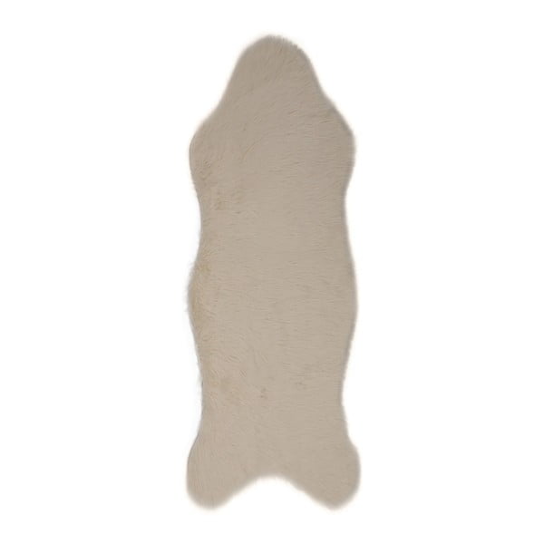 Krémový běhoun z umělé kožešiny Pelus Cream, 75 x 200 cm