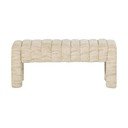 Béžová polstrovaná lavice z textilie bouclé Frex – WOOOD