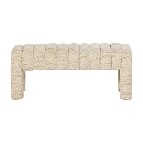 Béžová polstrovaná lavice z textilie bouclé Frex – WOOOD