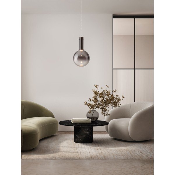 Šedé skleněné LED stmívatelné závěsné svítidlo ø 25 cm Nostos – Nova Luce-image-1