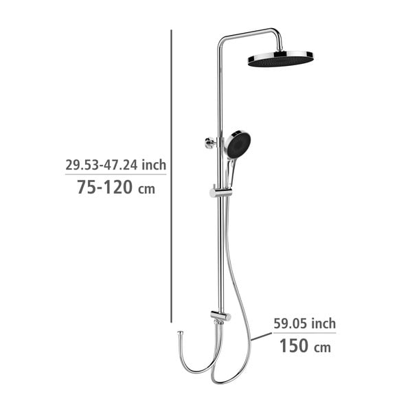 Sprchový set z nerezové oceli v leskle stříbrné barvě 120 cm Soft Water – Wenko-image-1