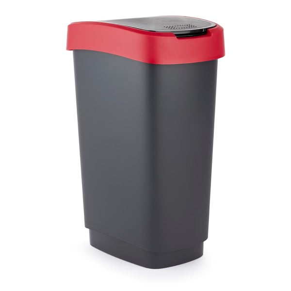 Červeno-černý odpadkový koš z recyklovaného plastu 25 l Twist - Rotho