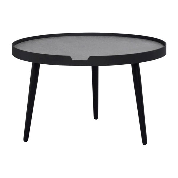 Černý konferenční stolek s konstrukcí z jasanového dřeva Folke Wraith, ⌀ 80 cm
