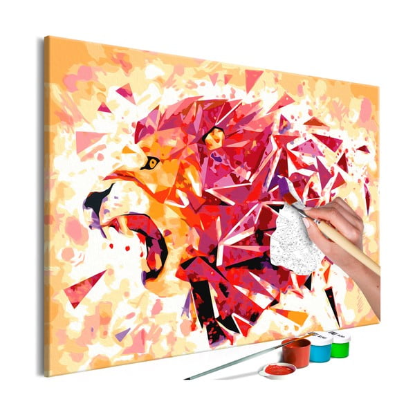 DIY set na tvorbu vlastního obrazu na plátně Artgeist Abstract Lion, 60 x 40 cm