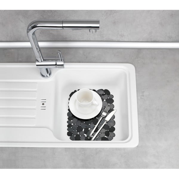 Černá ochranná podložka do dřezu Wenko Kristall Stone-image-1