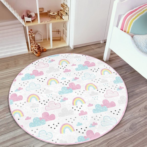 Bílý dětský koberec ø 120 cm Comfort – Mila Home-image-2