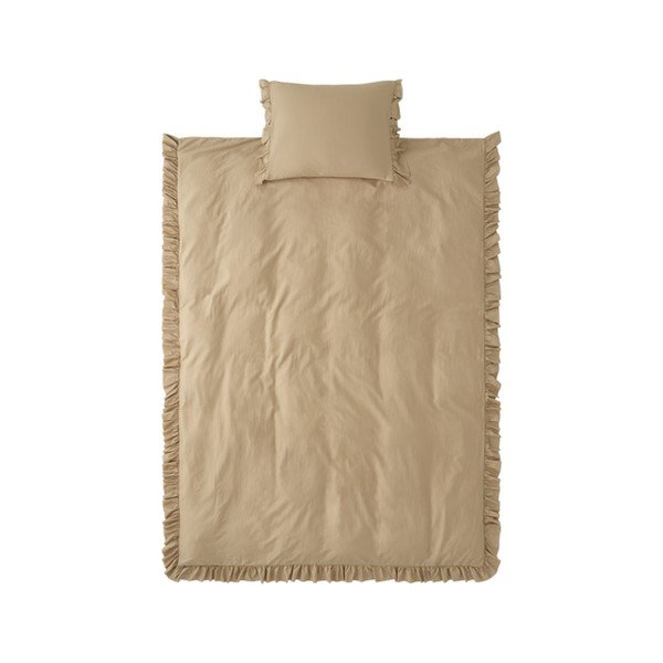 Světle zelené/khaki povlečení na jednolůžko z bavlněného saténu 150x210 cm Gloria – Ellos Home