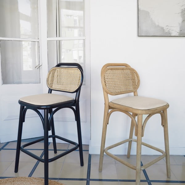 Barová židle z dubového dřeva v přírodní barvě (výška sedáku 65 cm) Doriane – Kave Home-image-2