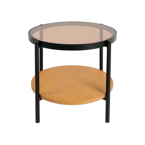 Kulatý odkládací stolek se skleněnou deskou ø 48 cm Hassel – Unique Furniture
