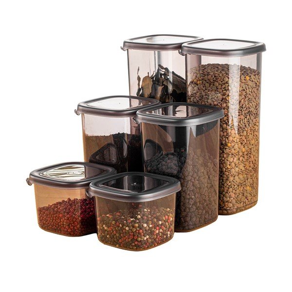 Plastové dózy v sadě 6 ks na potraviny Fresco – Hermia