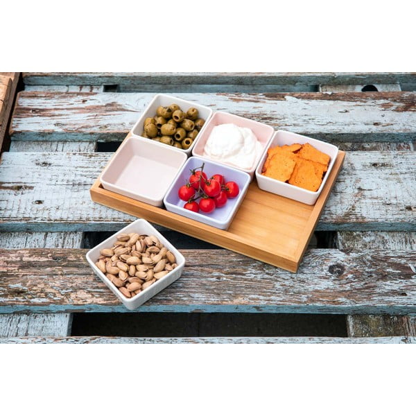 Porcelánová/bambusová servírovací sada 6 ks – Remember-image-1