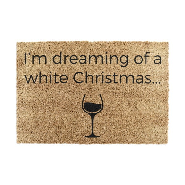 Rohožka s vánočním motivem z kokosového vlákna 40x60 cm White Wine Christmas – Artsy Doormats