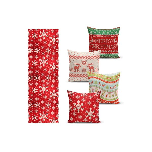 Set povlaků na polštář a běhounu 5 ks Christmas Sweater – Mila Home