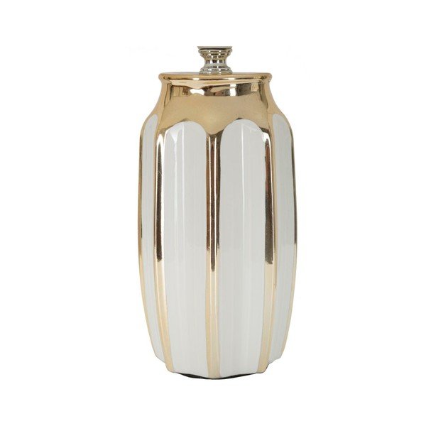 Bílá/ve zlaté barvě keramická stolní lampa s textilním stínidlem (výška 40,5 cm) Cassy – Mauro Ferretti-image-2