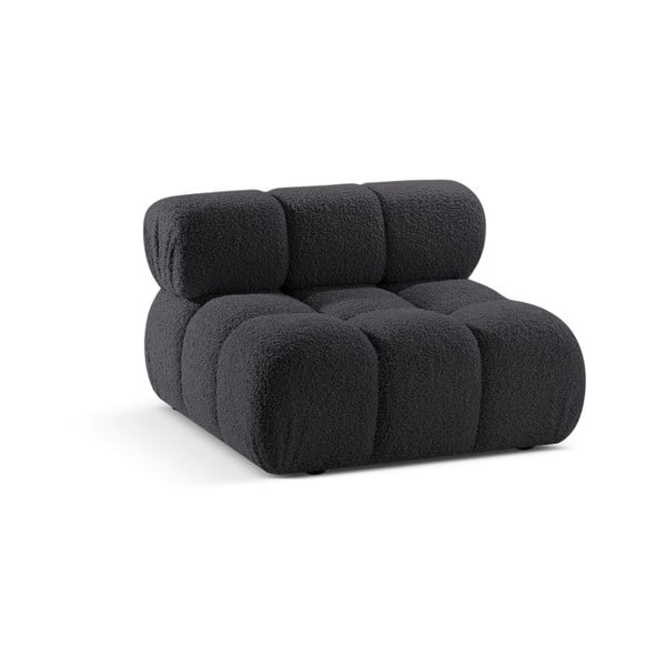 Antracitový modul pohovky z textilie bouclé (středový díl) Bellis – Micadoni Home-image-3