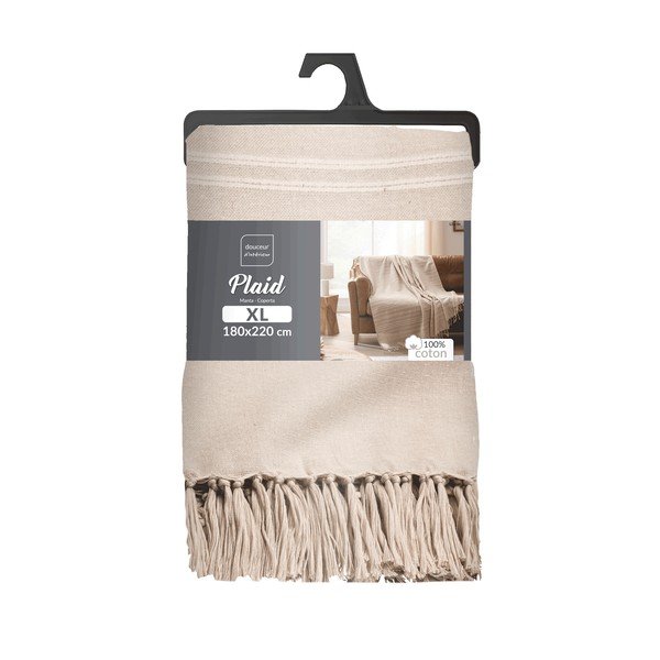 Béžový bavlněný přehoz 125x150 cm Lilia – douceur d'intérieur-image-2