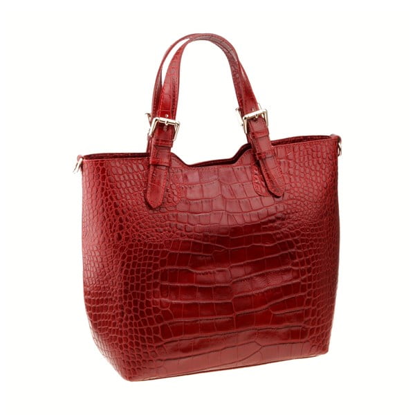 Červená kožená kabelka Florence Bags Cembro