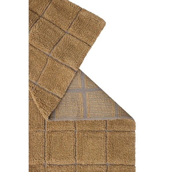 Okrově žlutý ručně tkaný vlněný běhoun 80x230 cm Mosaic Ochre – Lorena Canals-image-3