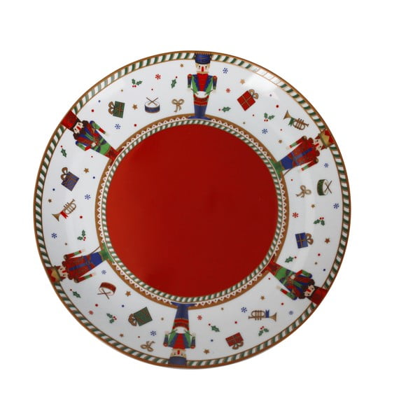 Červený/bílý vánoční porcelánový talíř ø 30 cm Piatto - Brandani