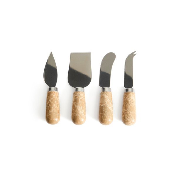 Nože v sadě 4 ks na sýr z nerezové oceli Adoma – Kave Home