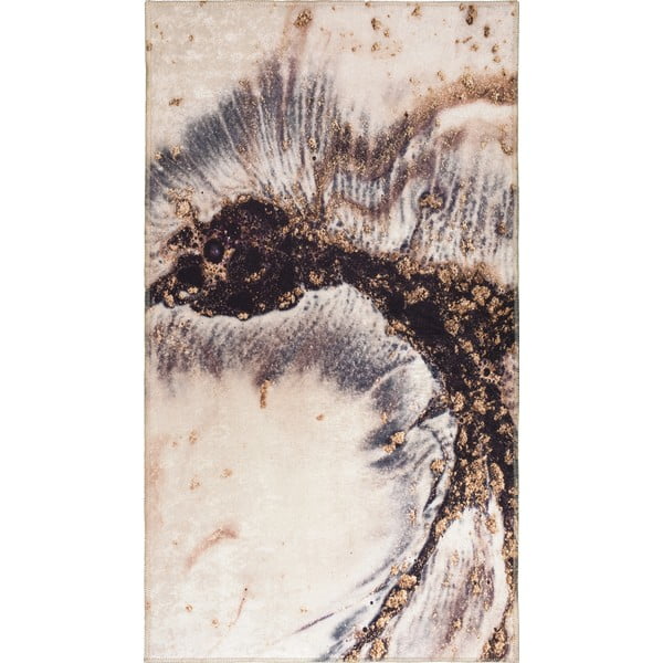 Krémovo-hnědý pratelný koberec běhoun 200x80 cm - Vitaus