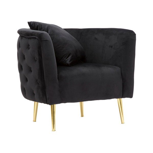 Černé sametové křeslo Bucarest – Mauro Ferretti