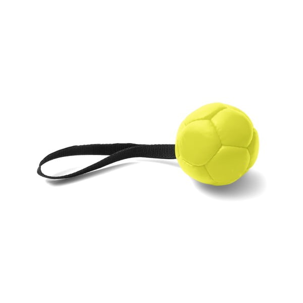 Žlutá ručně vyrobená hračka pro psy z přírodní kůže Marendog Ball, ⌀ 10 cm