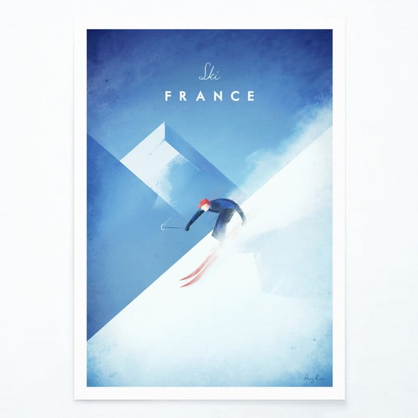 Plakát Travelposter Ski France, 50 x 70 cm