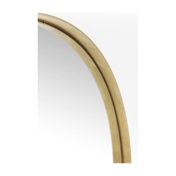 Kulaté zrcadlo s rámem v mosazné barvě Kare Design Round Curve, ⌀ 100 cm-image-2