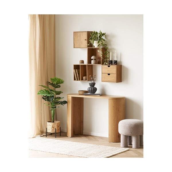 Patrová police z dubového dřeva v přírodní barvě 18 cm Townsville – House Nordic-image-1