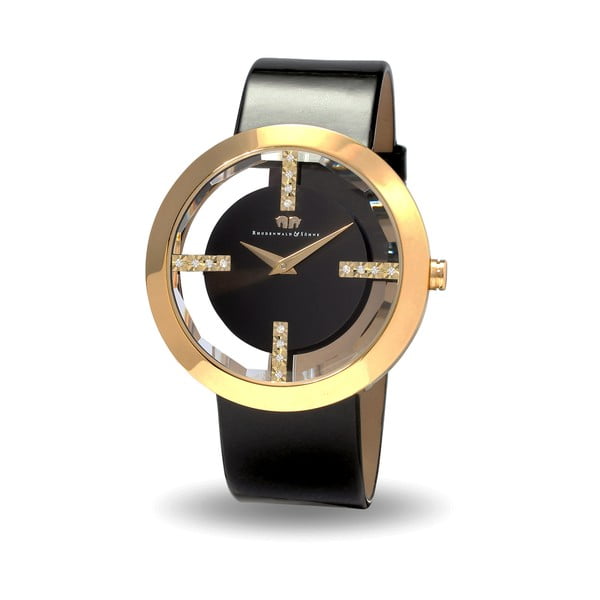 Dámské hodinky ve zlaté barvě s černým ciferníkem Rhodenwald & Söhne Lucrezia