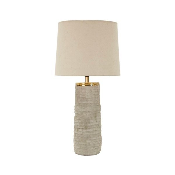 Světle šedá/krémová keramická stolní lampa s textilním stínidlem (výška 73 cm) Lima – Mauro Ferretti