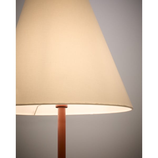 Stojací lampa v terakotové barvě s textilním stínidlem (výška 153 cm) Navat – Kave Home-image-2