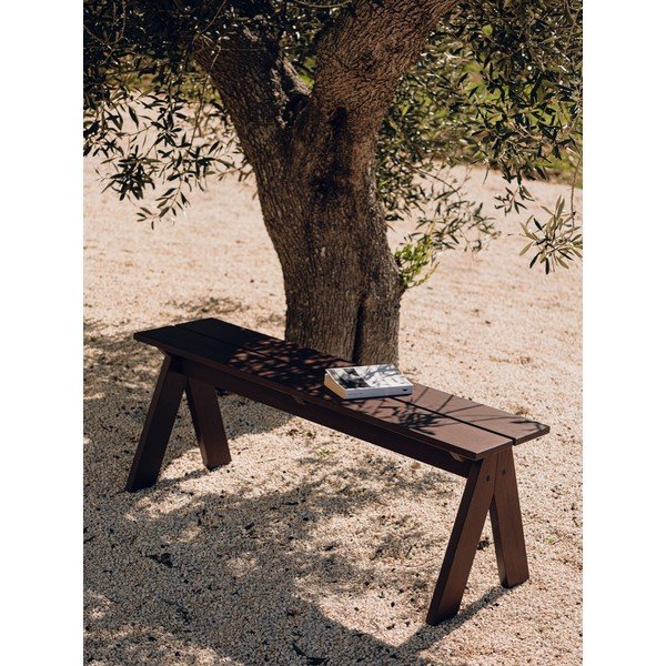 Tmavě hnědá dřevěná zahradní lavice Navo – noo.ma-image-1