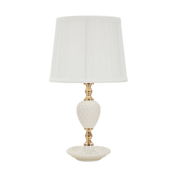 Bílá stolní lampa s textilním stínidlem (výška 44 cm) Torre – Mauro Ferretti