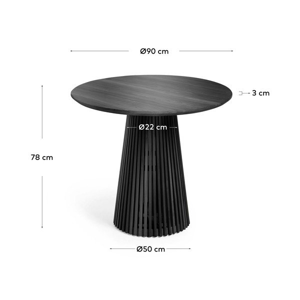 Kulatý jídelní stůl z masivu mindi ø 90 cm Jeanette – Kave Home-image-4