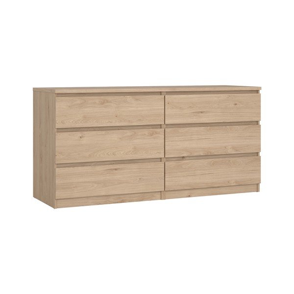 Komoda v dekoru dubu v přírodní barvě 154x76x50 cm Naia – Tvilum