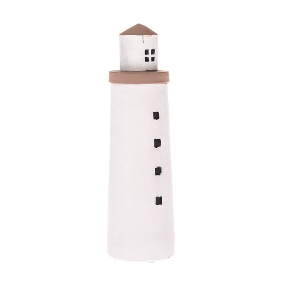 Bílá betonová dekorace Dakls Lighthouse, výška 22,5 cm